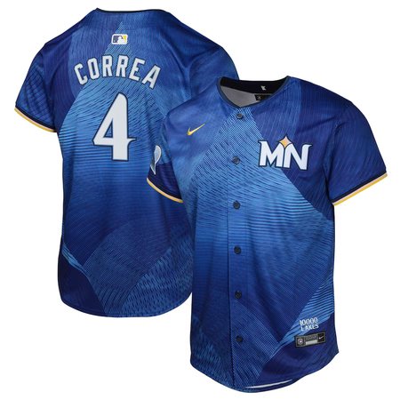 Youth Minnesota Twins #4 Carlos Correa Royal 2024 City Connect Limited Jersey